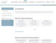 Tablet Screenshot of investor.allete.com